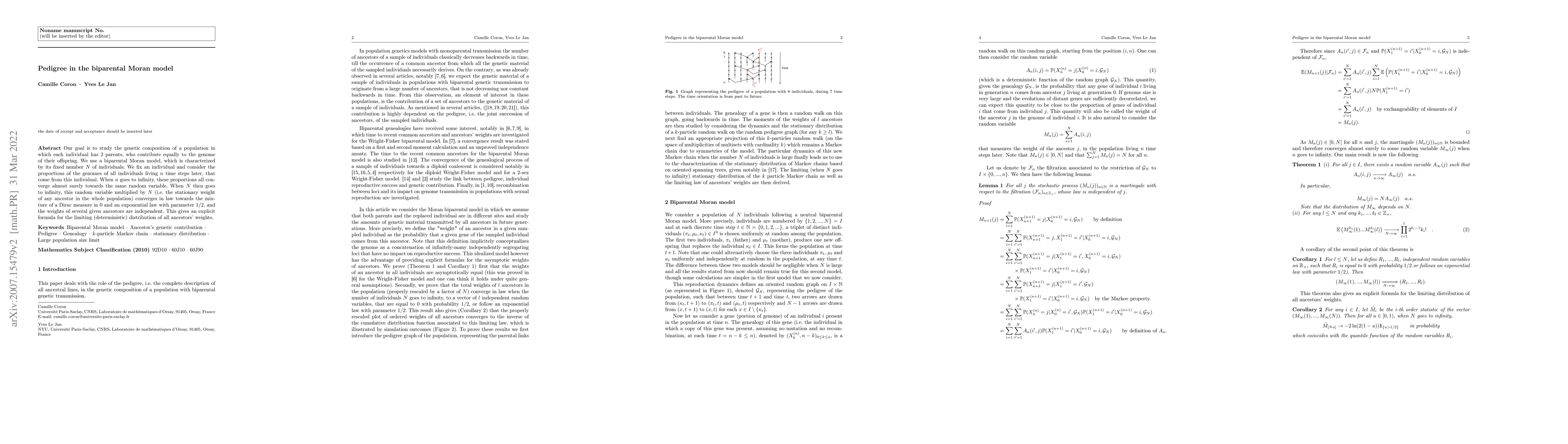 Thumbnail for Genetics of the biparental Moran model