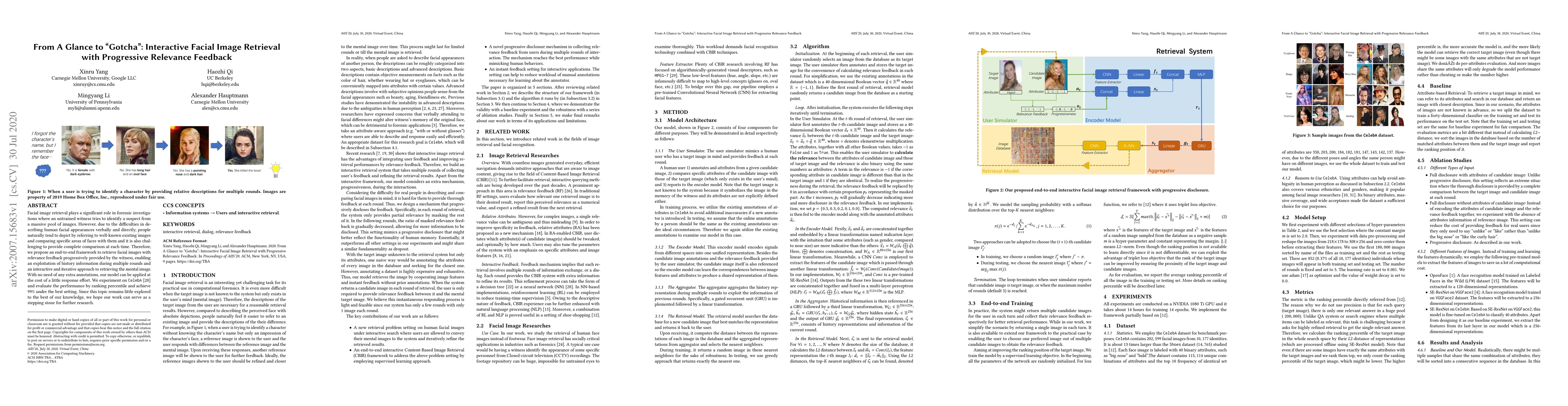 Thumbnail for From A Glance to "Gotcha": Interactive Facial Image Retrieval with
  Progressive Relevance Feedback