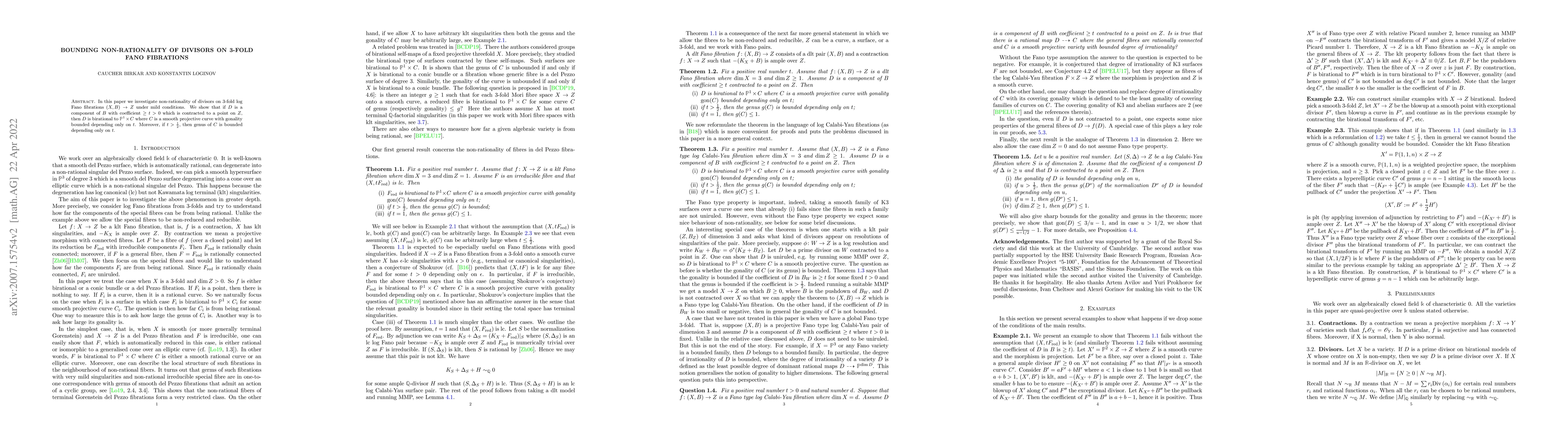 Thumbnail for Bounding non-rationality of divisors on 3-fold Fano fibrations