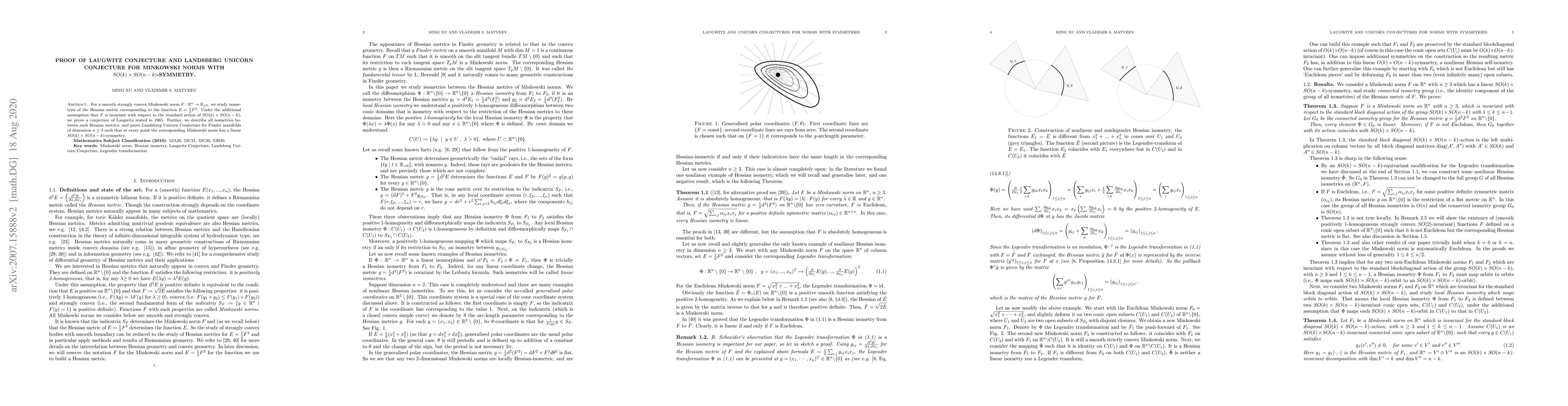 Thumbnail for Proof of Laugwitz Conjecture and Landsberg Unicorn Conjecture for
  Minkowski norms with $SO(k)\times SO(n-k)$-symmetry