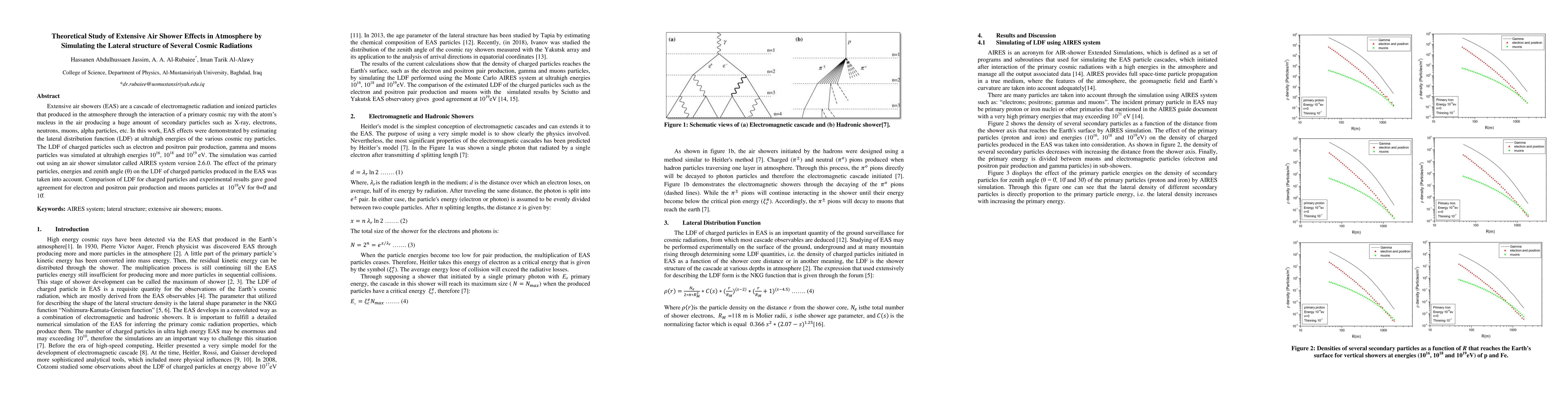 Thumbnail for Theoretical Study of Extensive Air Shower Effects in Atmosphere by
  Simulating the Lateral structure of Several Cosmic Radiations
