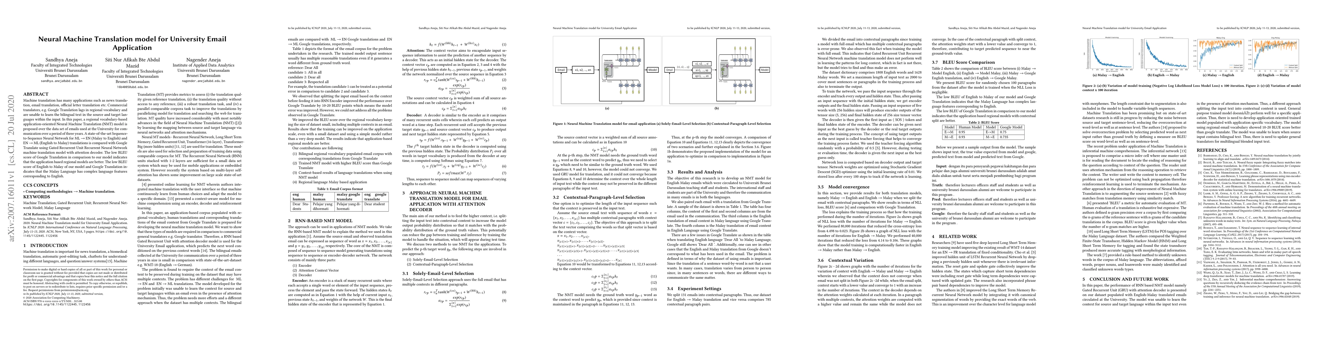 Thumbnail for Neural Machine Translation model for University Email Application