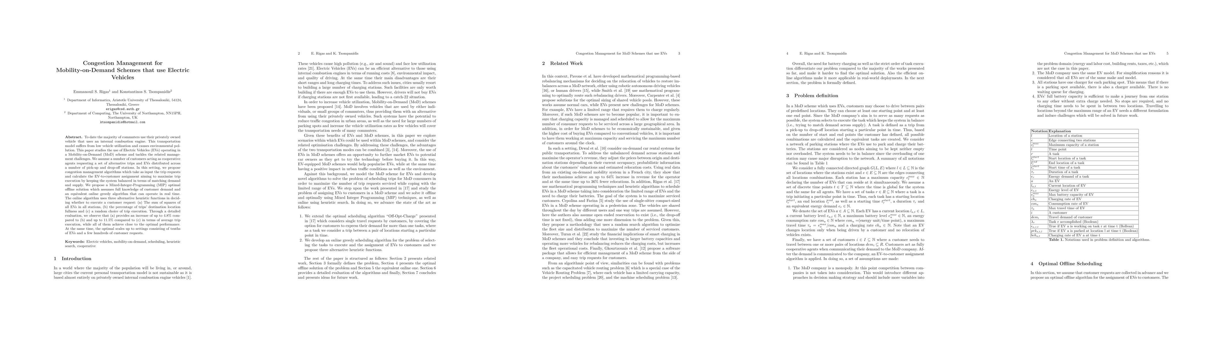 Thumbnail for Congestion Management for Mobility-on-Demand Schemes that use Electric
  Vehicles