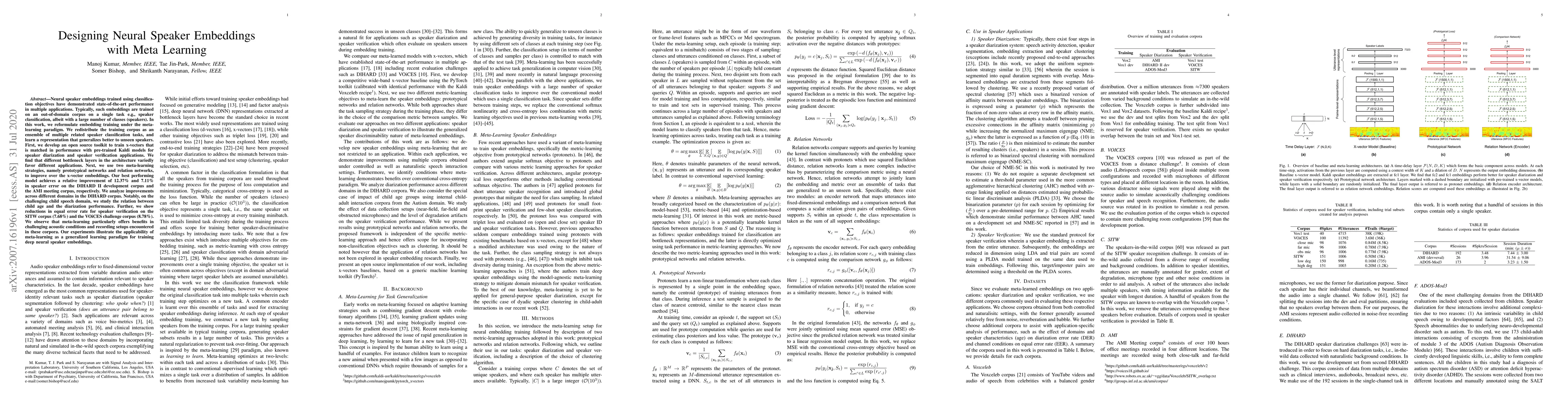 Thumbnail for Designing Neural Speaker Embeddings with Meta Learning