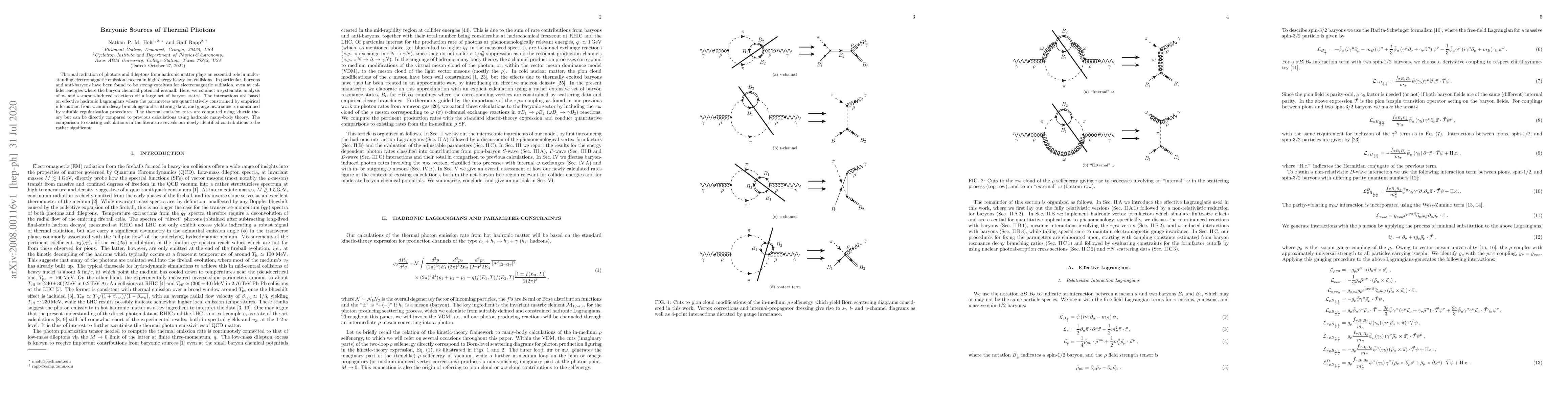 Thumbnail for Baryonic Sources of Thermal Photons