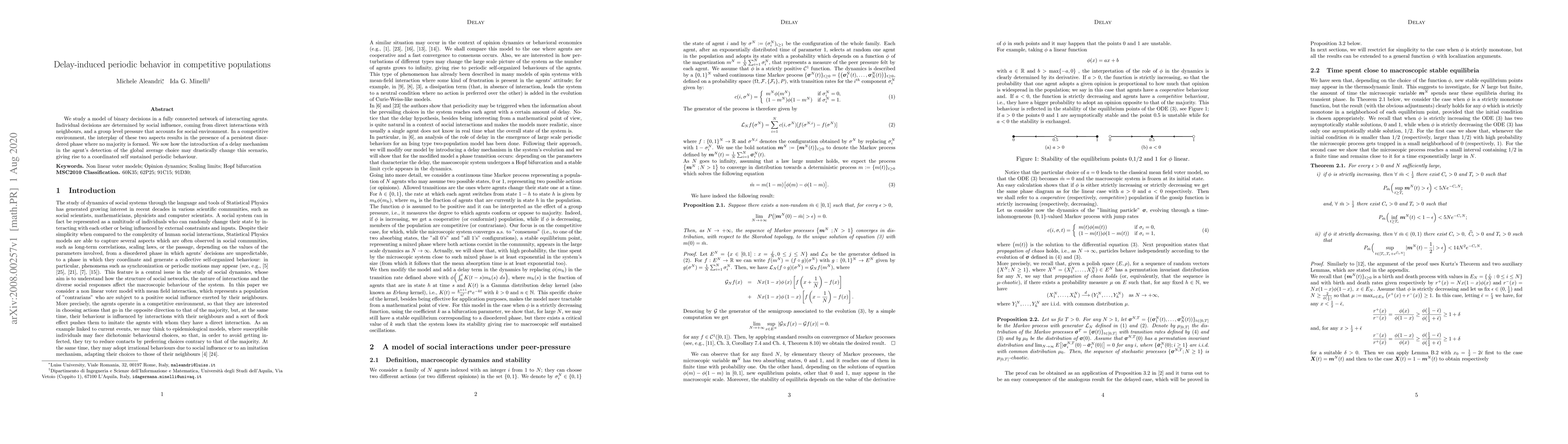 Thumbnail for Delay-induced periodic behavior in competitive populations