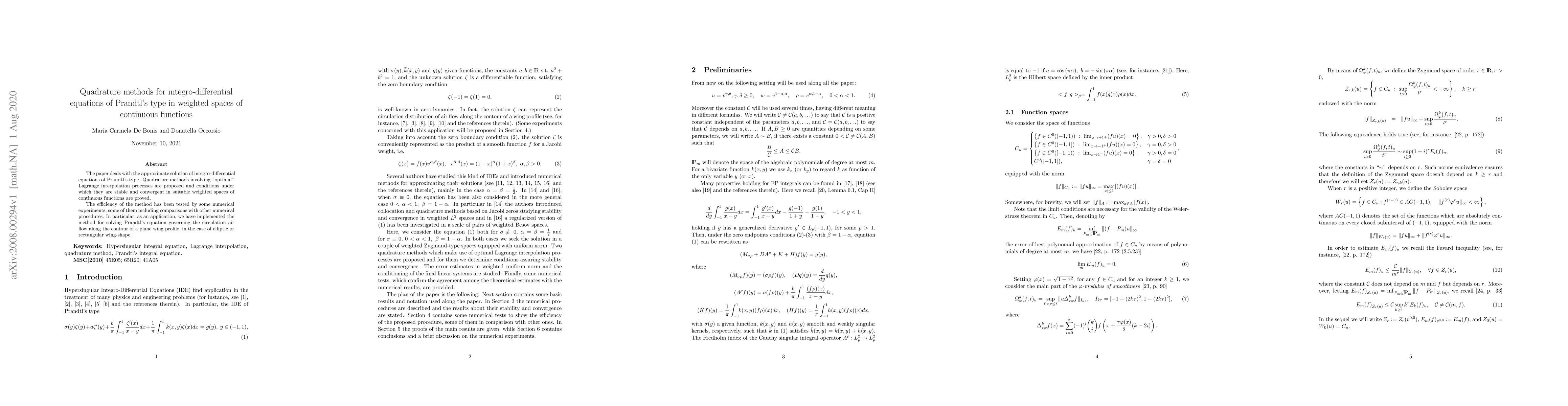 Thumbnail for Quadrature methods for integro-differential equations of Prandtl's type
  in weighted spaces of continuous functions