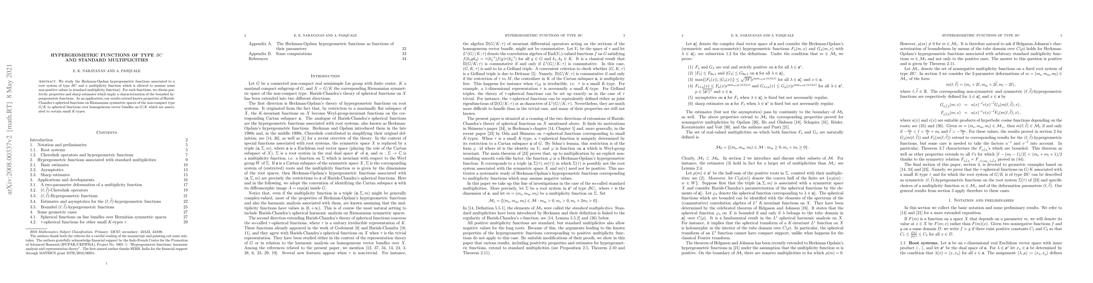 Thumbnail for Hypergeometric functions of type $BC$ and standard multiplicities
