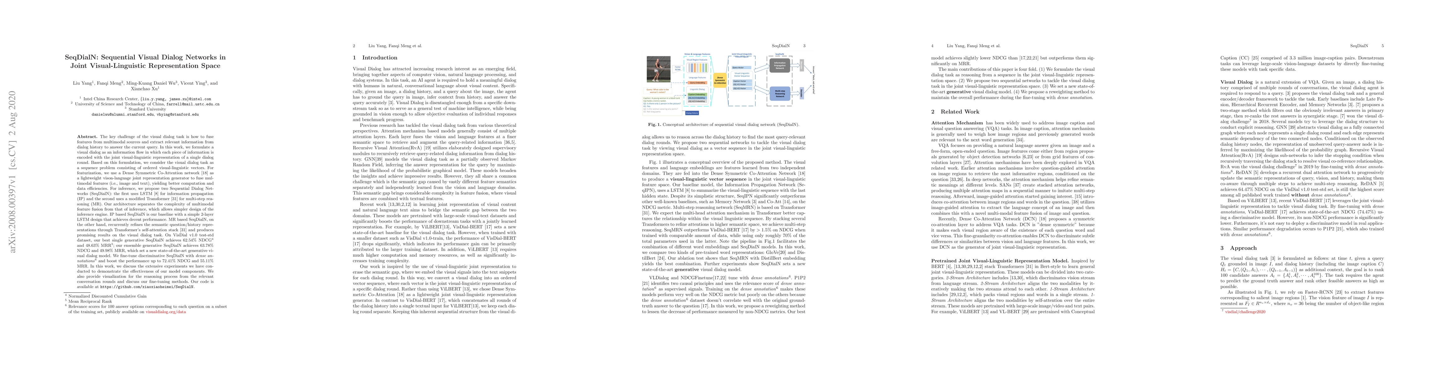 Thumbnail for SeqDialN: Sequential Visual Dialog Networks in Joint Visual-Linguistic
  Representation Space