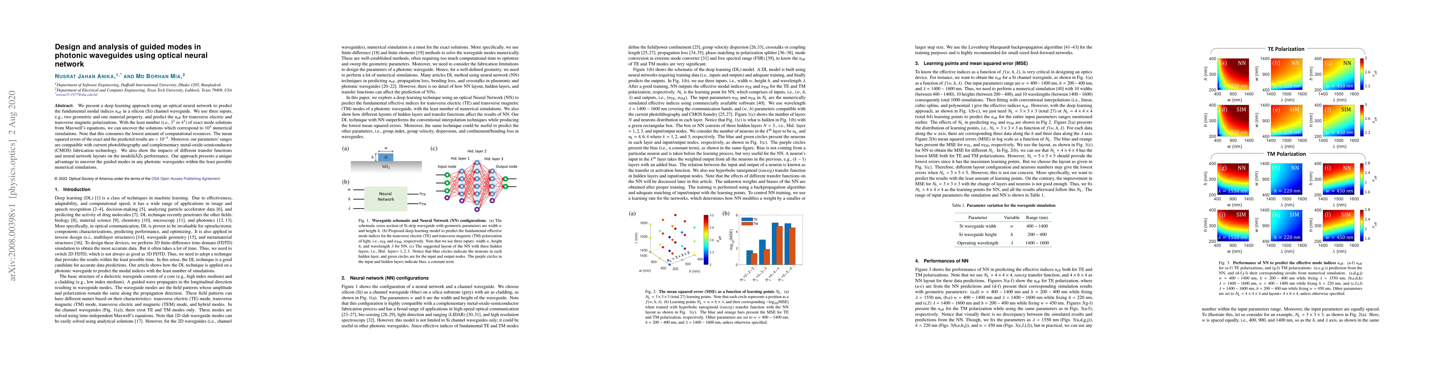 Thumbnail for Design and analysis of guided modes in photonic waveguides using optical
  neural network