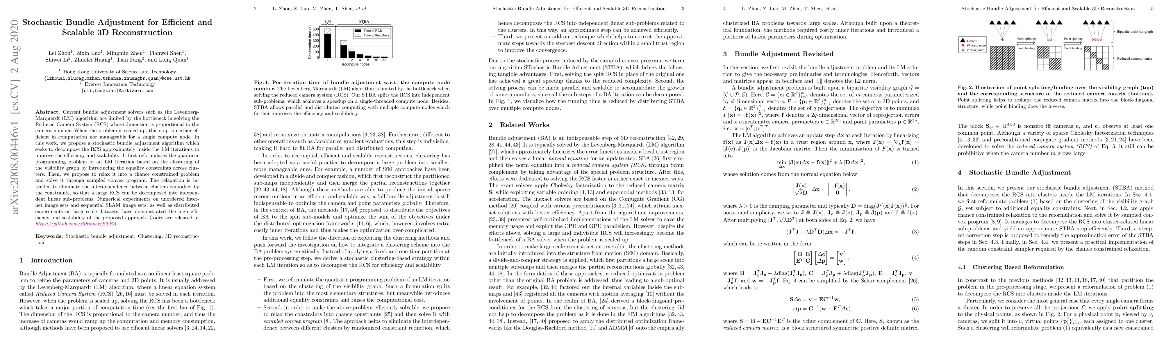 Thumbnail for Stochastic Bundle Adjustment for Efficient and Scalable 3D
  Reconstruction