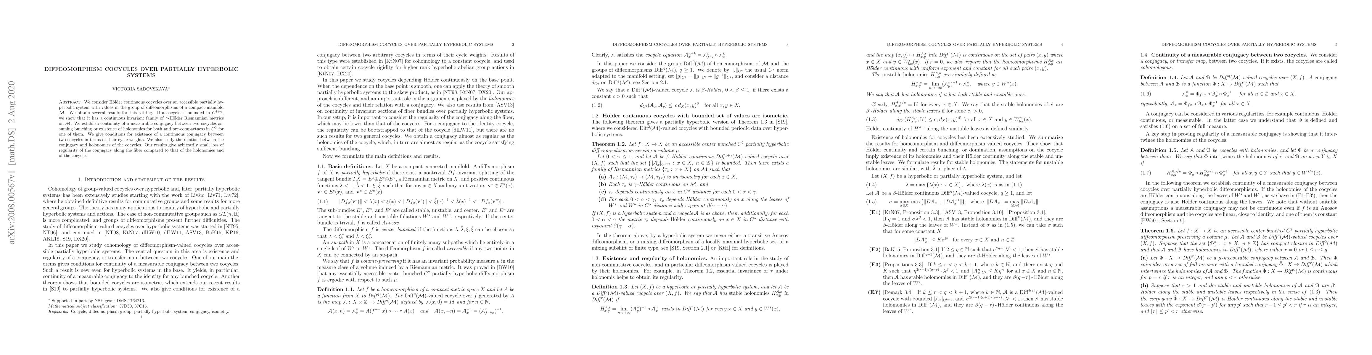 Thumbnail for Diffeomorphism cocycles over partially hyperbolic systems