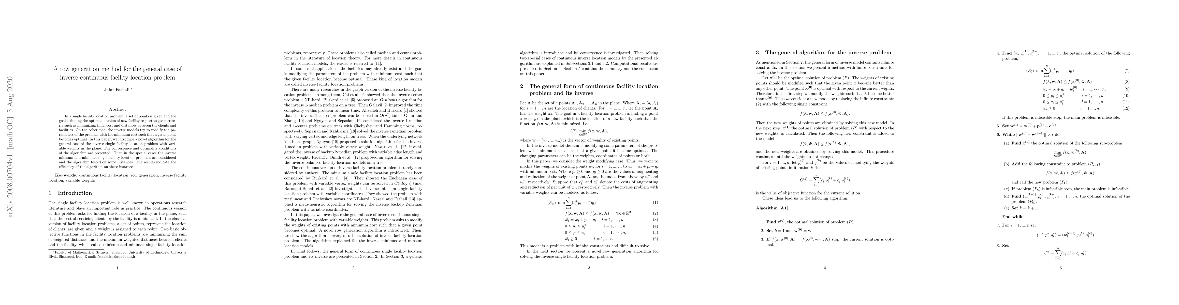 Thumbnail for A row generation method for inverse continuous facility location problem