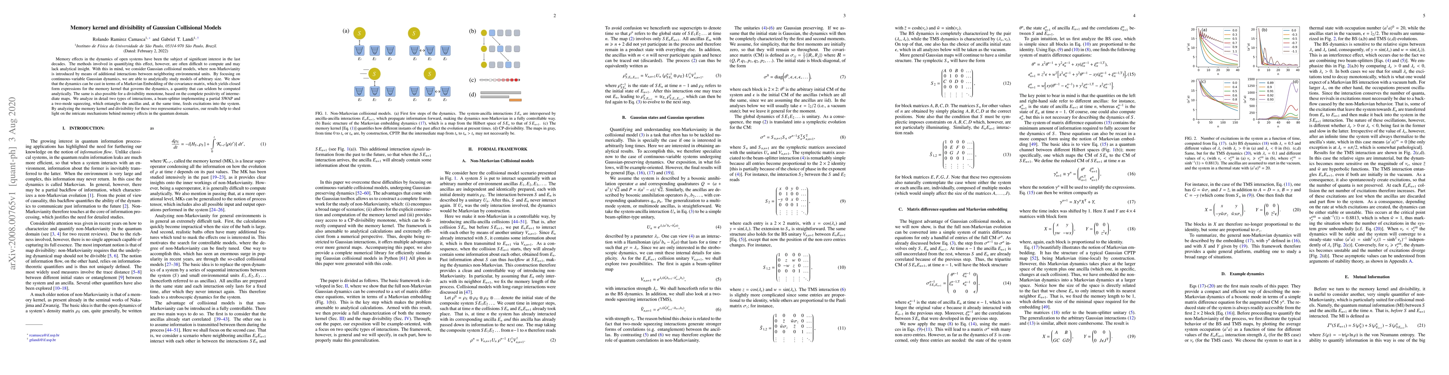 Thumbnail for Memory kernel and divisibility of Gaussian Collisional Models