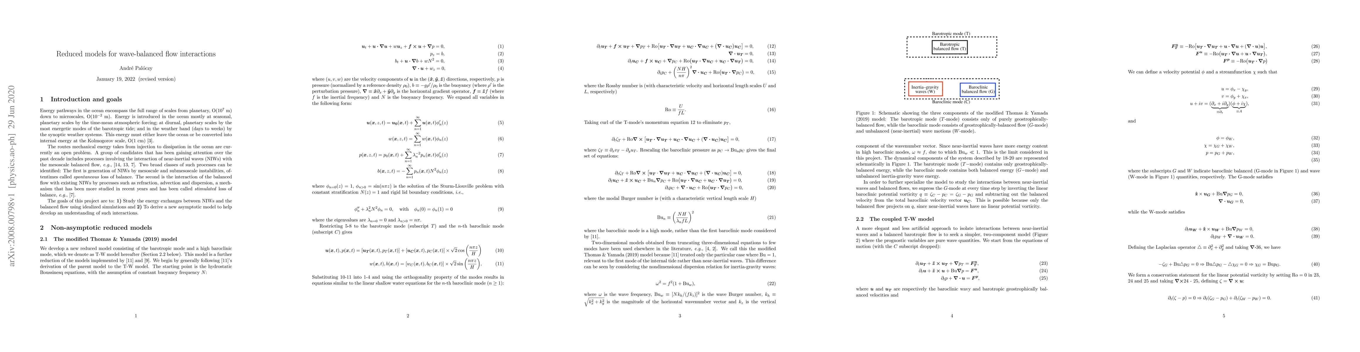 Thumbnail for Reduced models for wave-balanced flow interactions