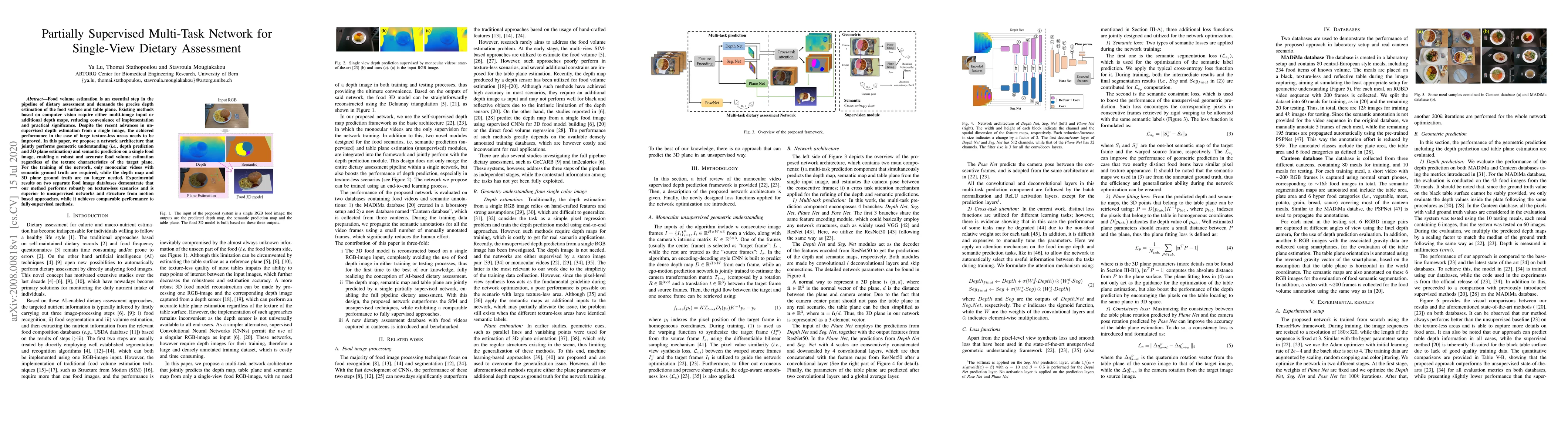 Thumbnail for Partially Supervised Multi-Task Network for Single-View Dietary
  Assessment
