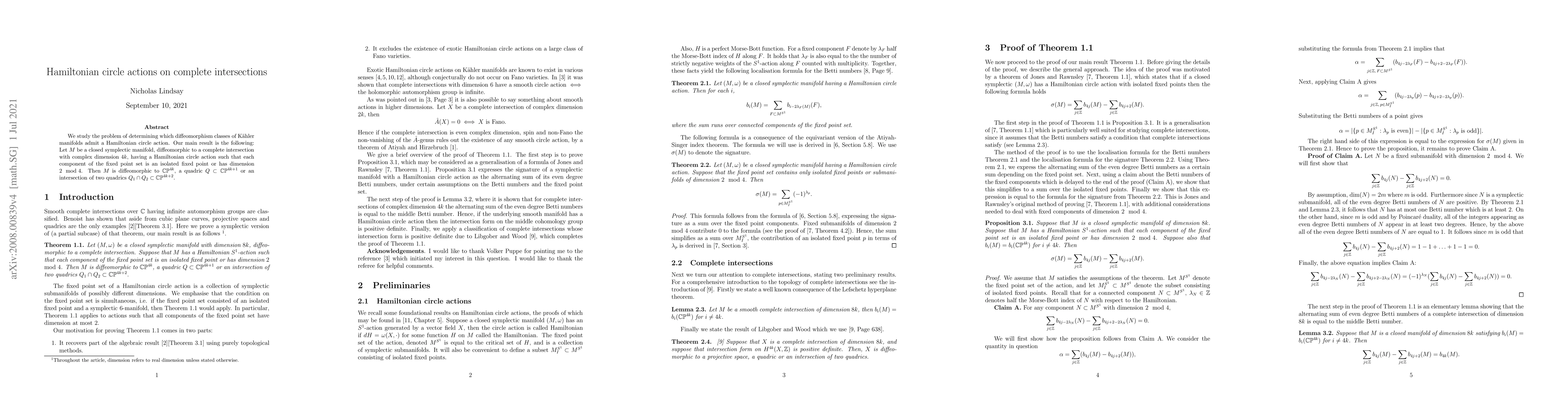 Thumbnail for Hamiltonian $S^1$-actions on complete intersections