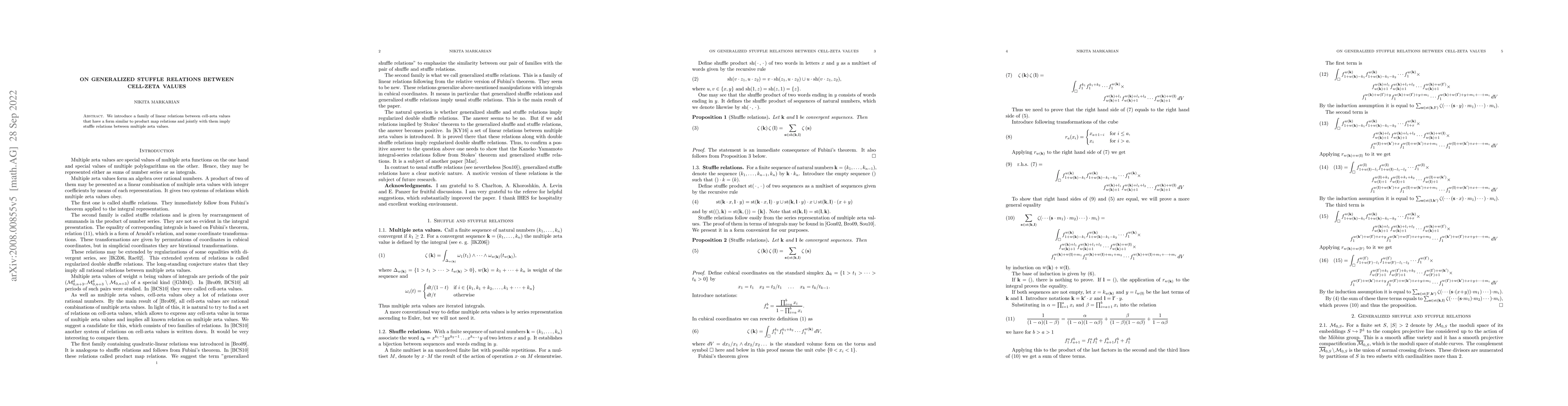 Thumbnail for On generalized stuffle relations between cell-zeta values