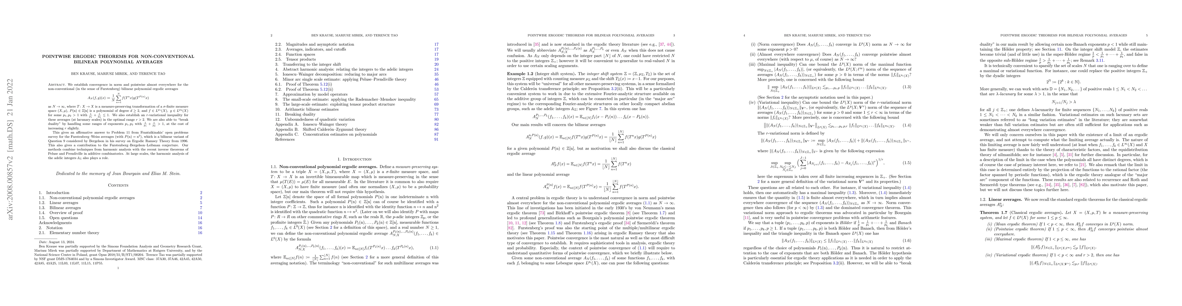 Thumbnail for Pointwise ergodic theorems for non-conventional bilinear polynomial
  averages