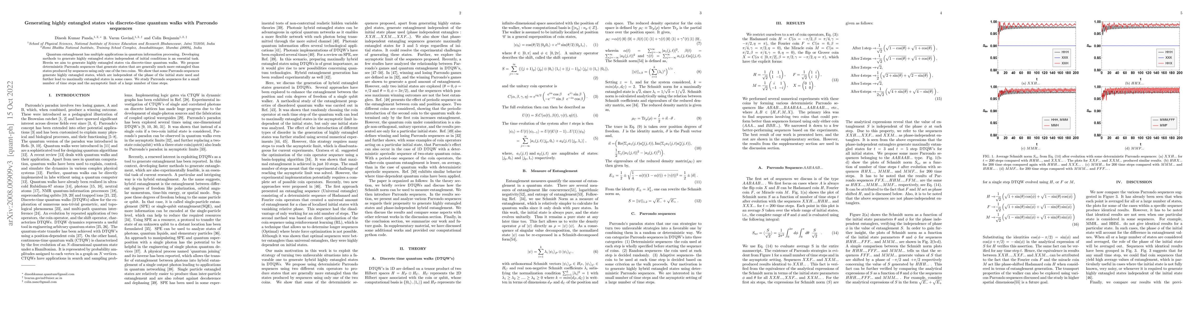 Thumbnail for Generating highly entangled states via discrete-time quantum walks with
  Parrondo sequences
