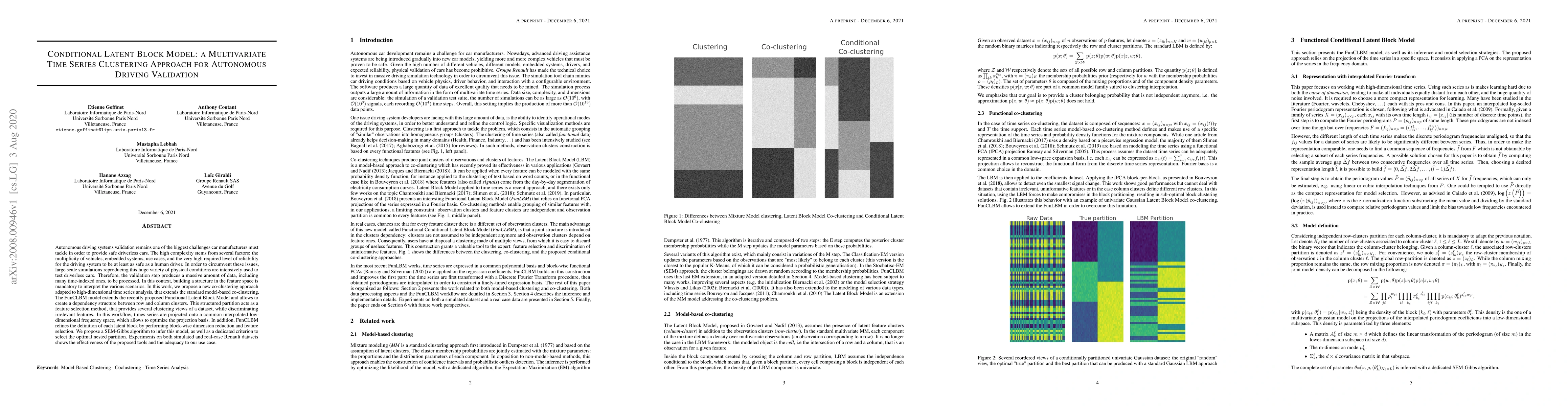 Thumbnail for Conditional Latent Block Model: a Multivariate Time Series Clustering
  Approach for Autonomous Driving Validation