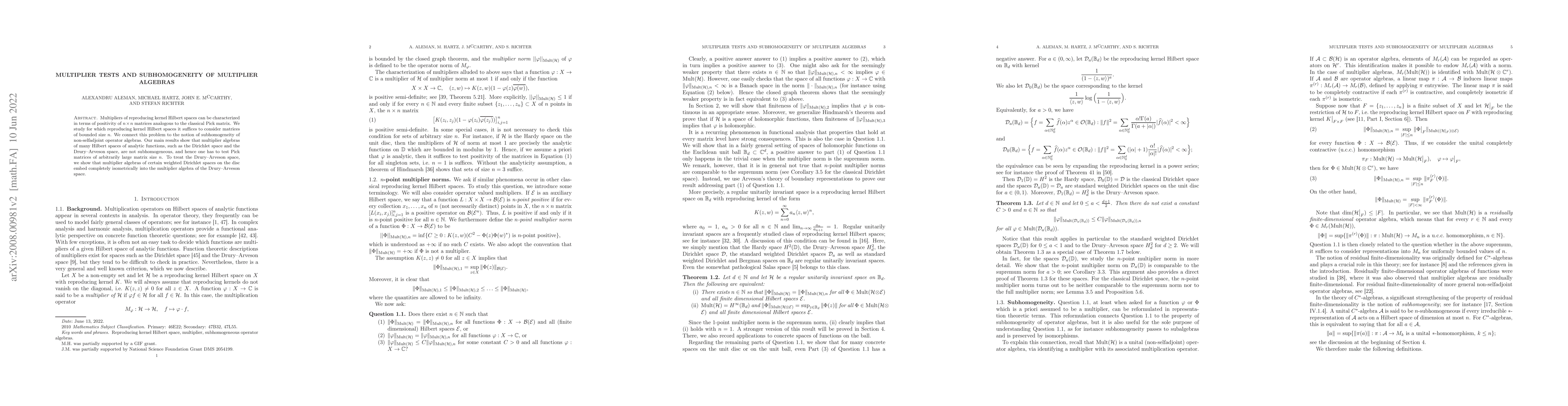 Thumbnail for Multiplier tests and subhomogeneity of multiplier algebras