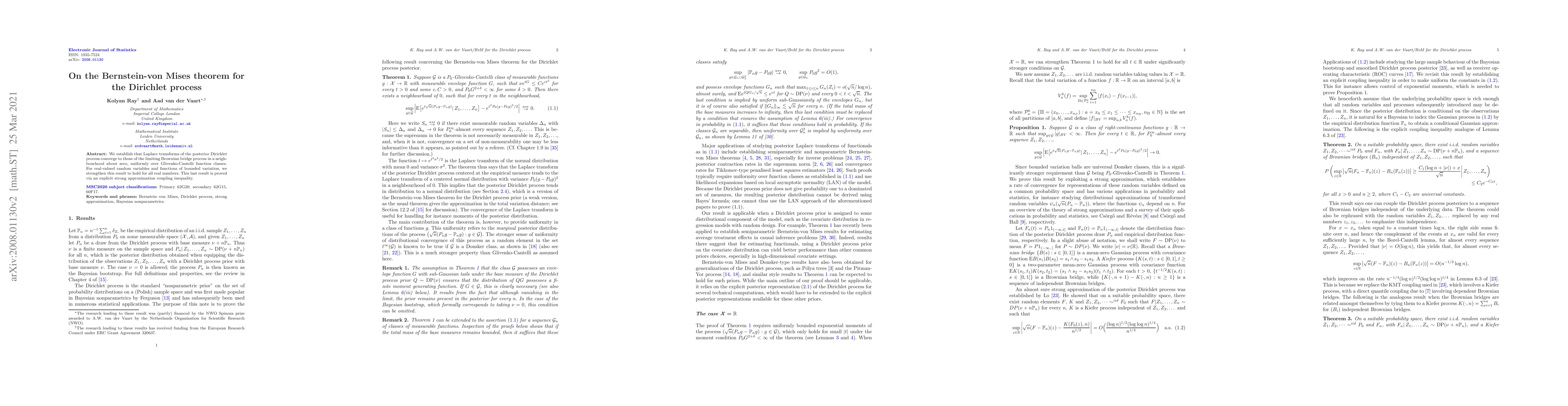 Thumbnail for On the Bernstein-von Mises theorem for the Dirichlet process