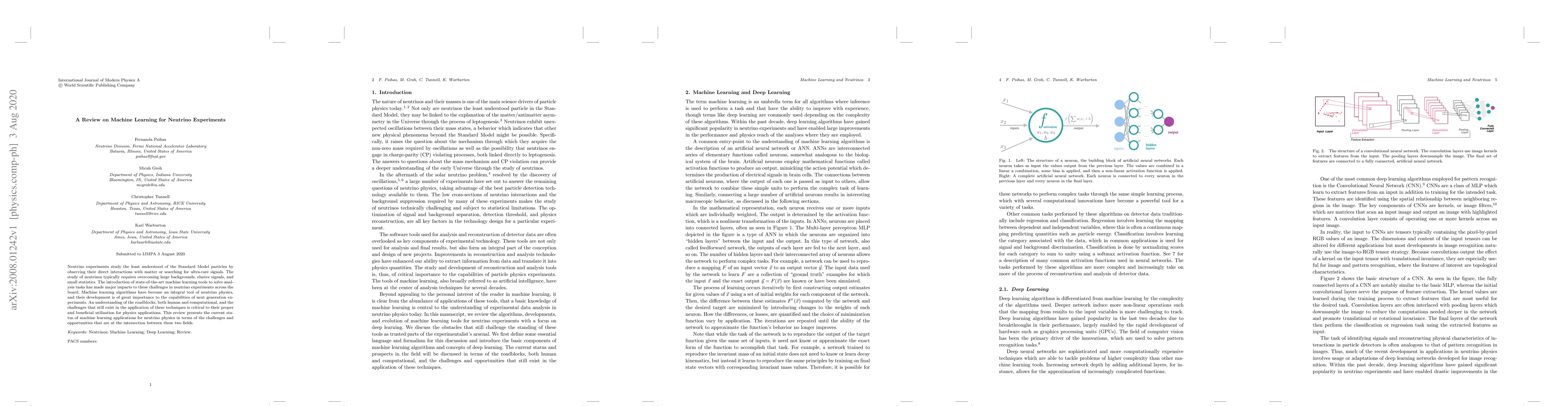 Thumbnail for A Review on Machine Learning for Neutrino Experiments