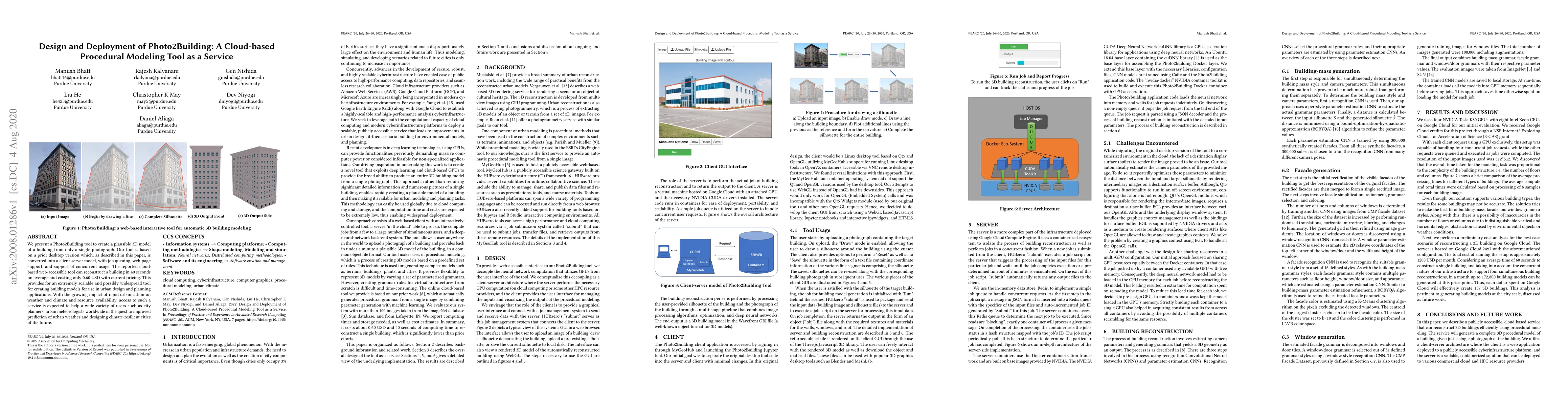 Thumbnail for Design and Deployment of Photo2Building: A Cloud-based Procedural
  Modeling Tool as a Service