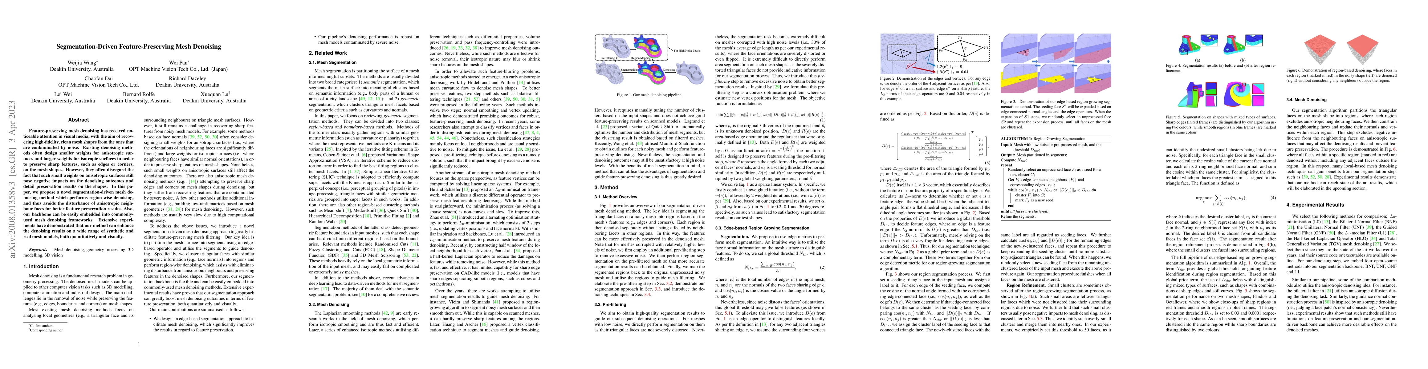 Thumbnail for Segmentation-Driven Feature-Preserving Mesh Denoising