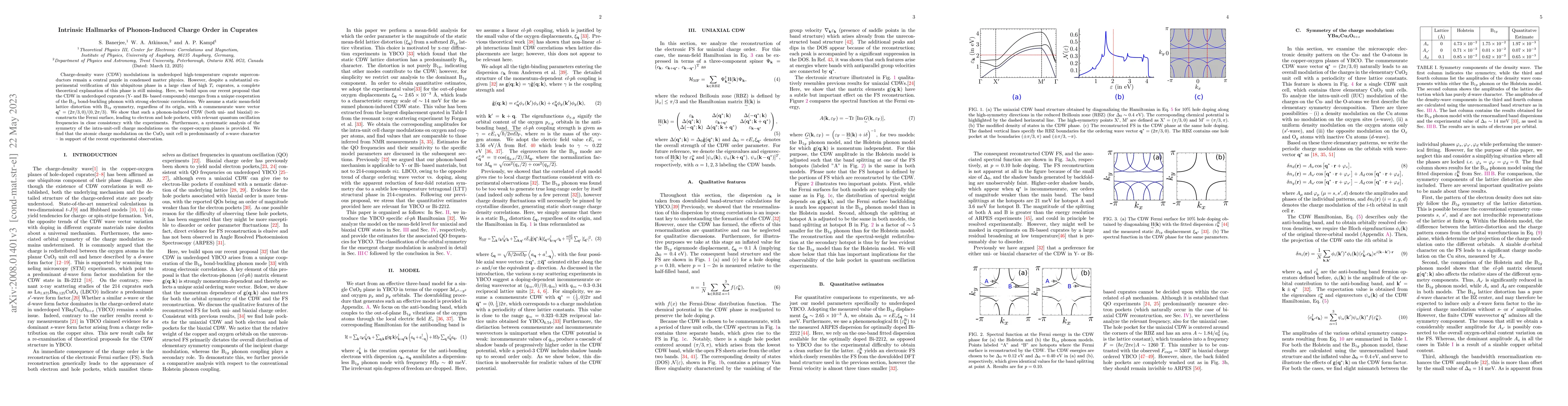 Thumbnail for Intrinsic Hallmarks of Phonon-Induced Charge Order in Cuprates