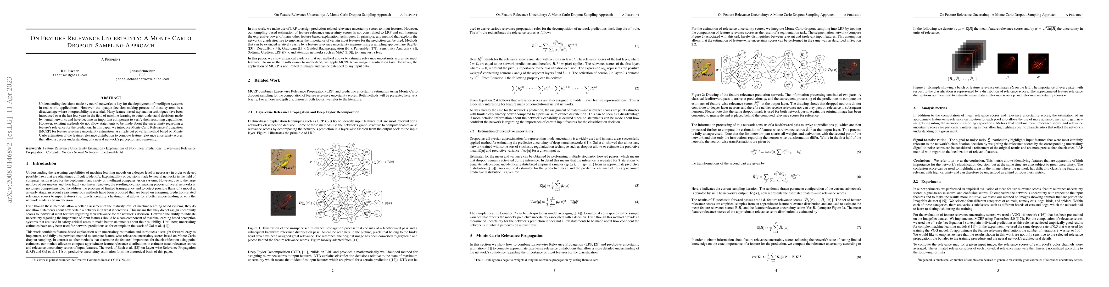 Thumbnail for On Feature Relevance Uncertainty: A Monte Carlo Dropout Sampling
  Approach