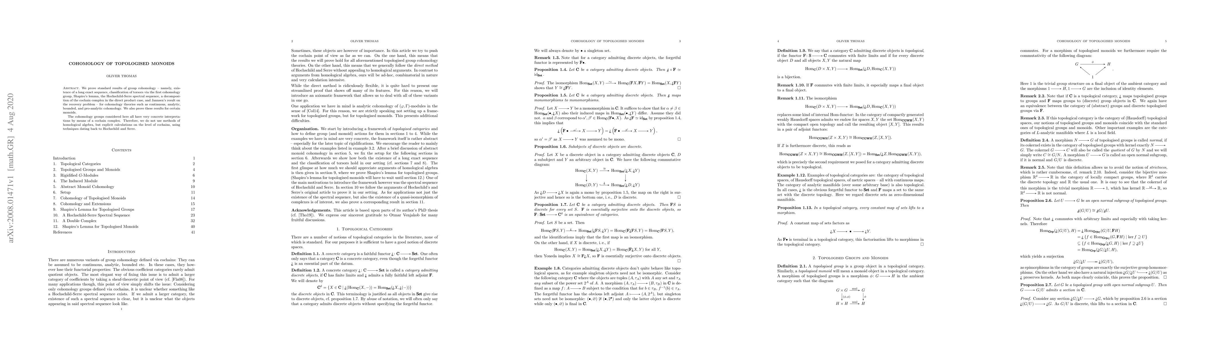 Thumbnail for Cohomology of Topologised Monoids