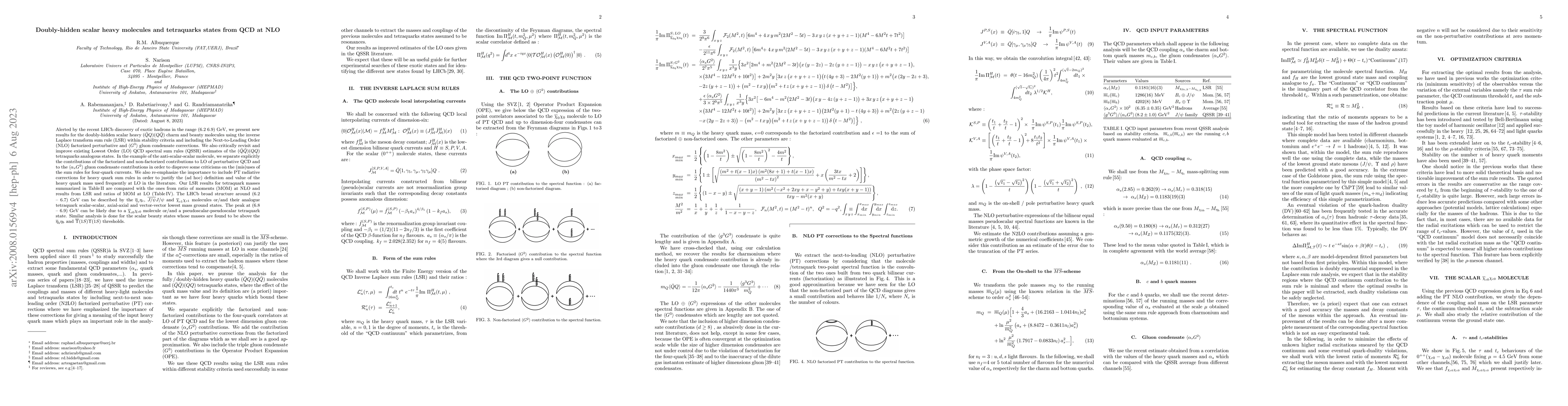 Thumbnail for Doubly-hidden scalar heavy molecules and tetraquarks states from QCD at
  NLO