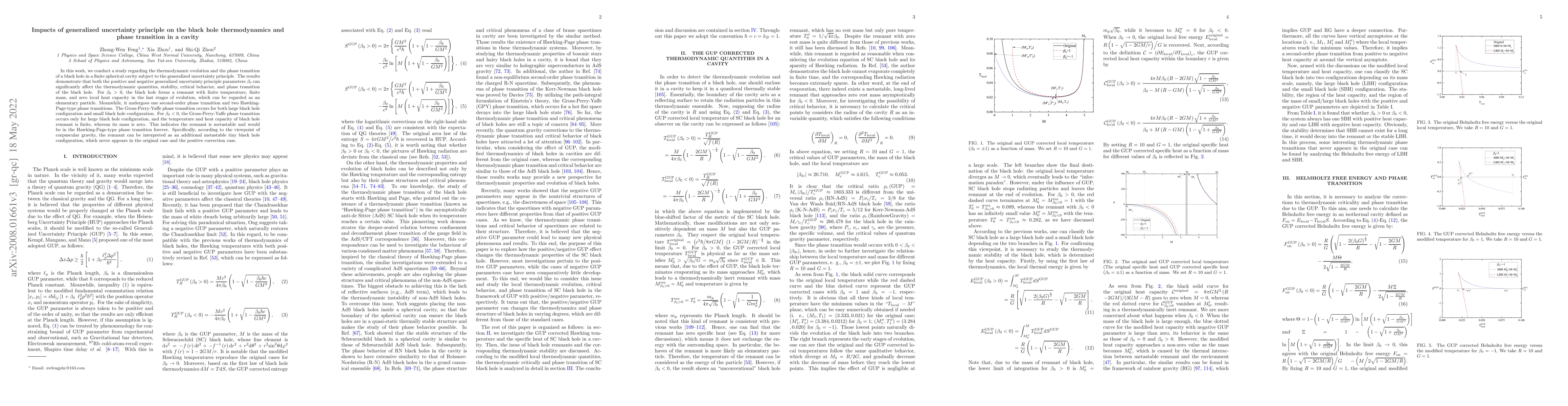 Thumbnail for The generalized uncertainty principle impact onto the black hole
  thermodynamic phase transition