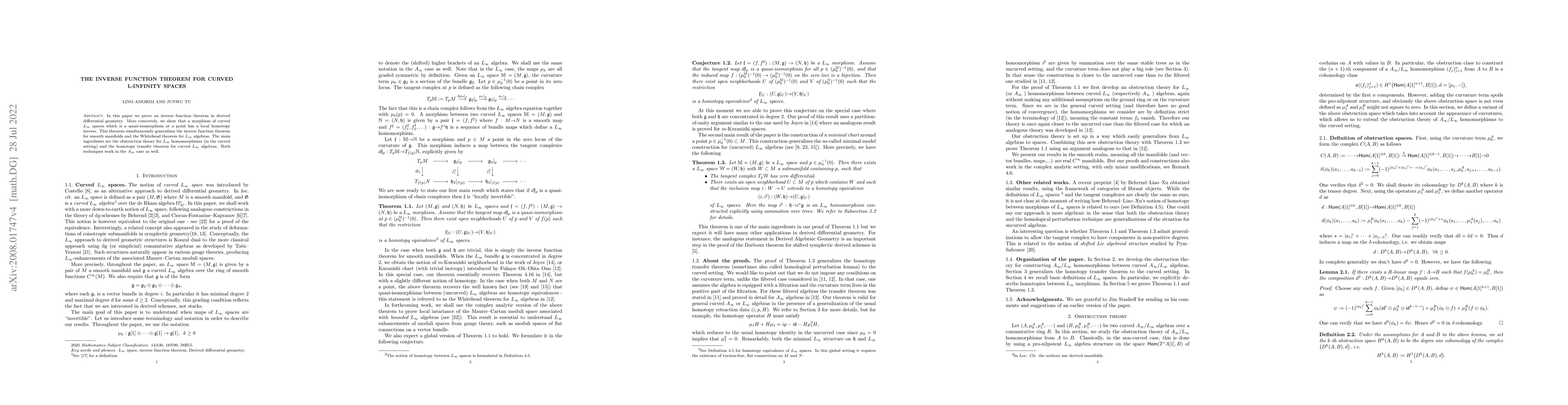 Thumbnail for The inverse function theorem for curved L-infinity spaces