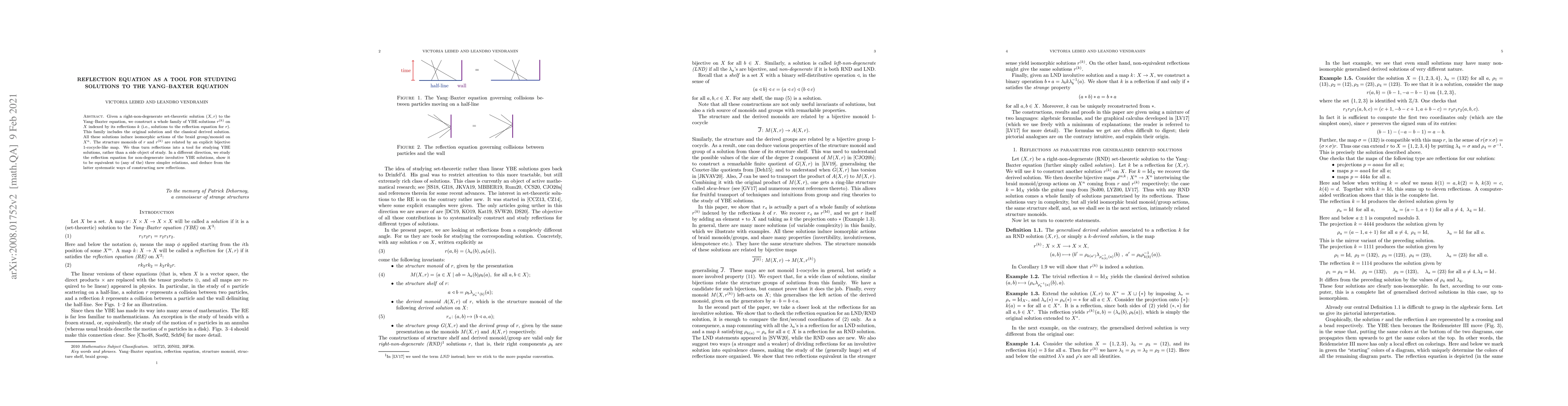 Thumbnail for Reflection equation as a tool for studying solutions to the Yang-Baxter
  equation