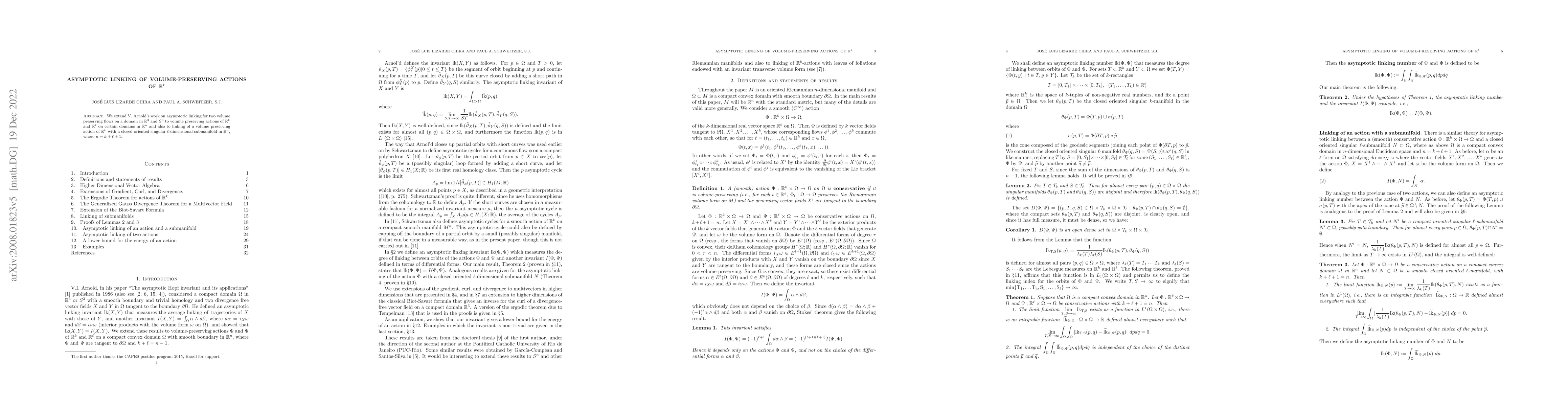 Thumbnail for Asymptotic linking of volume-preserving actions of ${\mathbb R}^k$