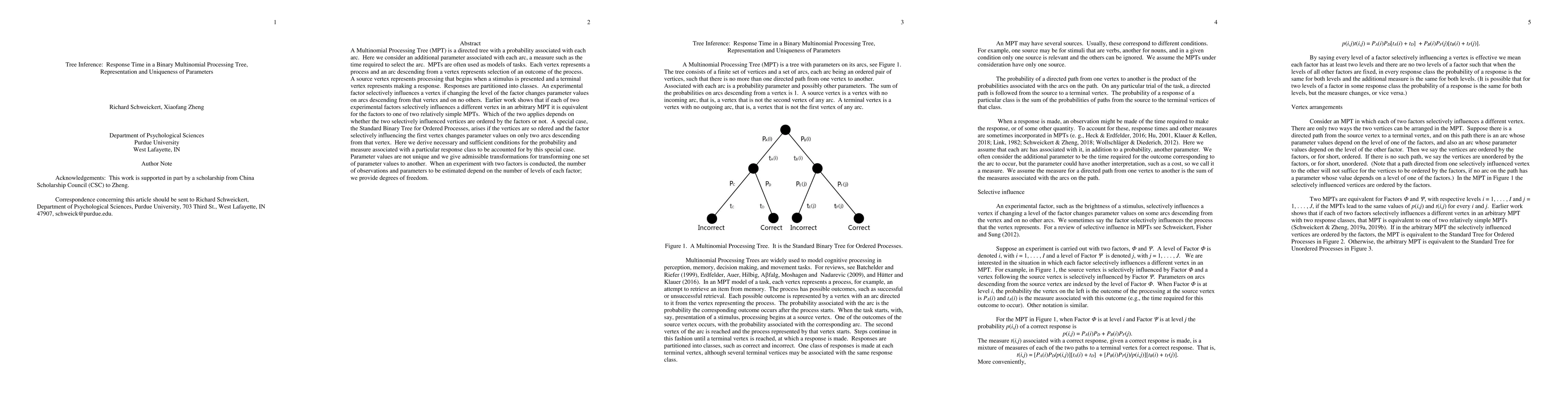 Thumbnail for Tree Inference: Response Time in a Binary Multinomial Processing Tree,
  Representation and Uniqueness of Parameters