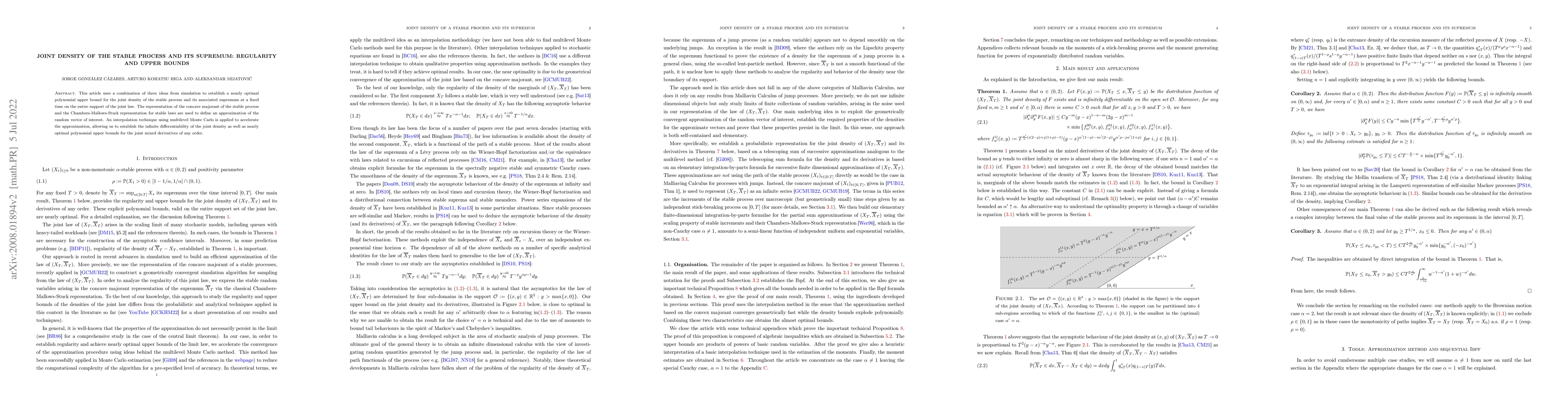 Thumbnail for Joint density of a stable process and its supremum: regularity and upper
  bounds