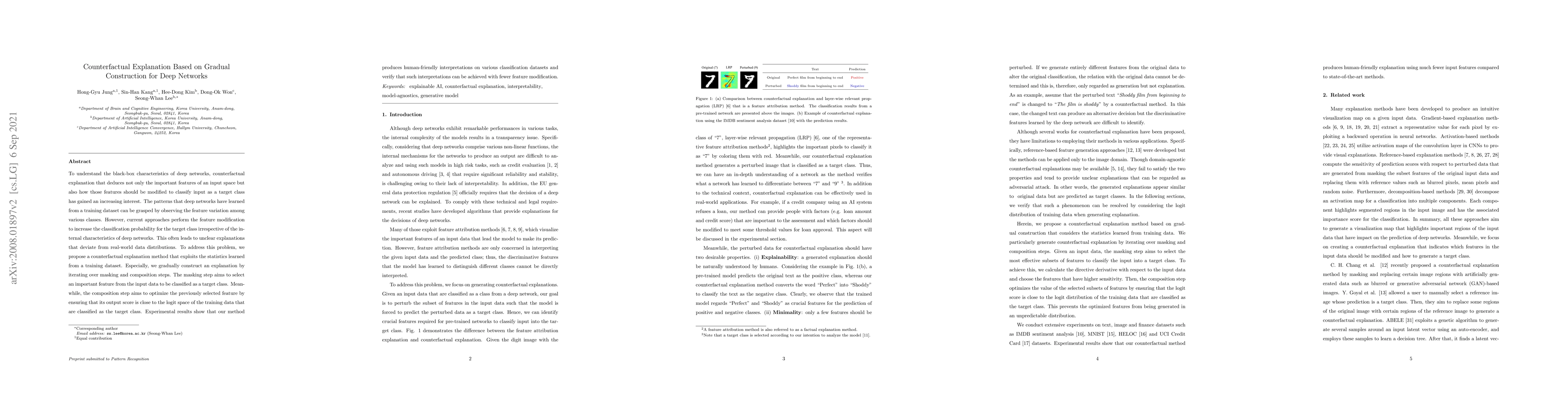 Thumbnail for Counterfactual Explanation Based on Gradual Construction for Deep
  Networks