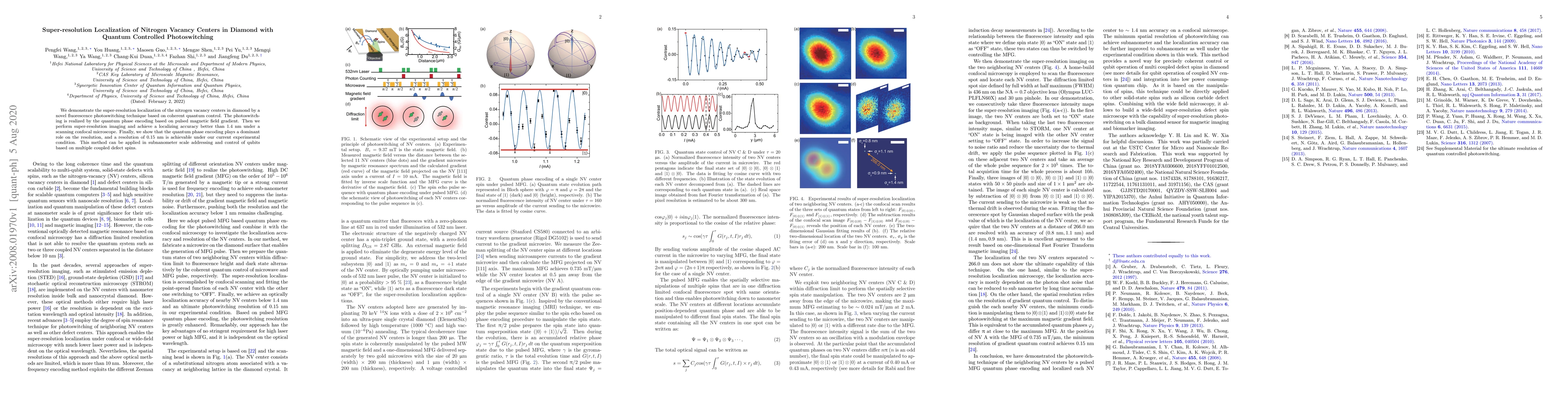 Thumbnail for Super-resolution Localization of Nitrogen Vacancy Centers in Diamond
  with Quantum Controlled Photoswitching