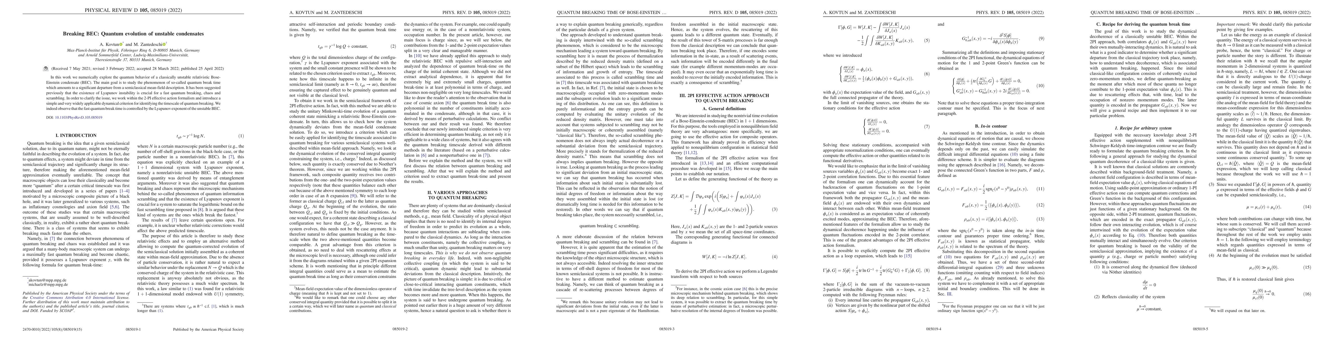 Thumbnail for Breaking BEC: Quantum evolution of unstable condensates