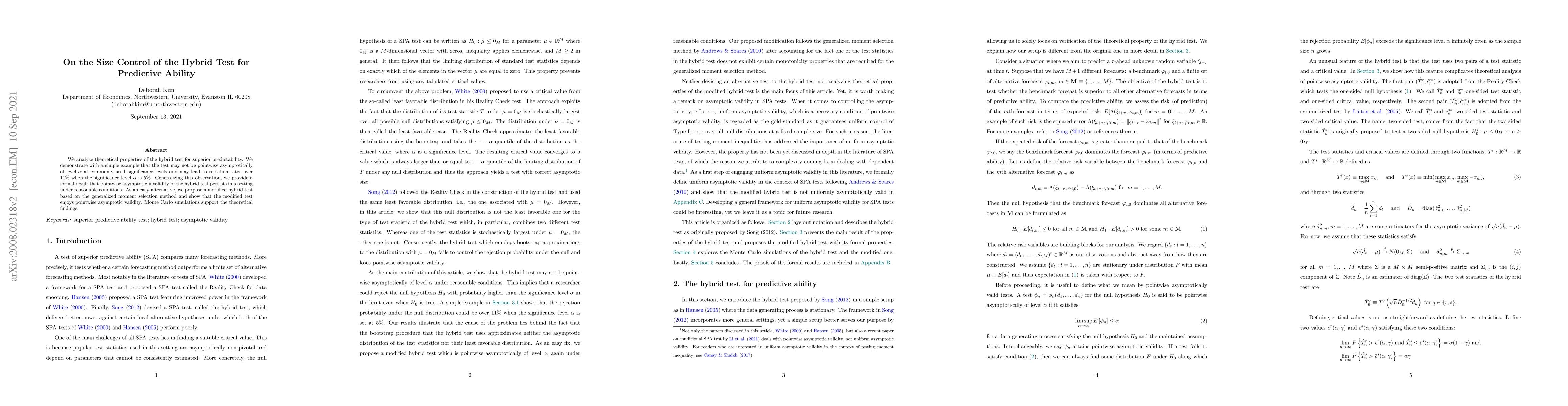 Thumbnail for On the Size Control of the Hybrid Test for Predictive Ability