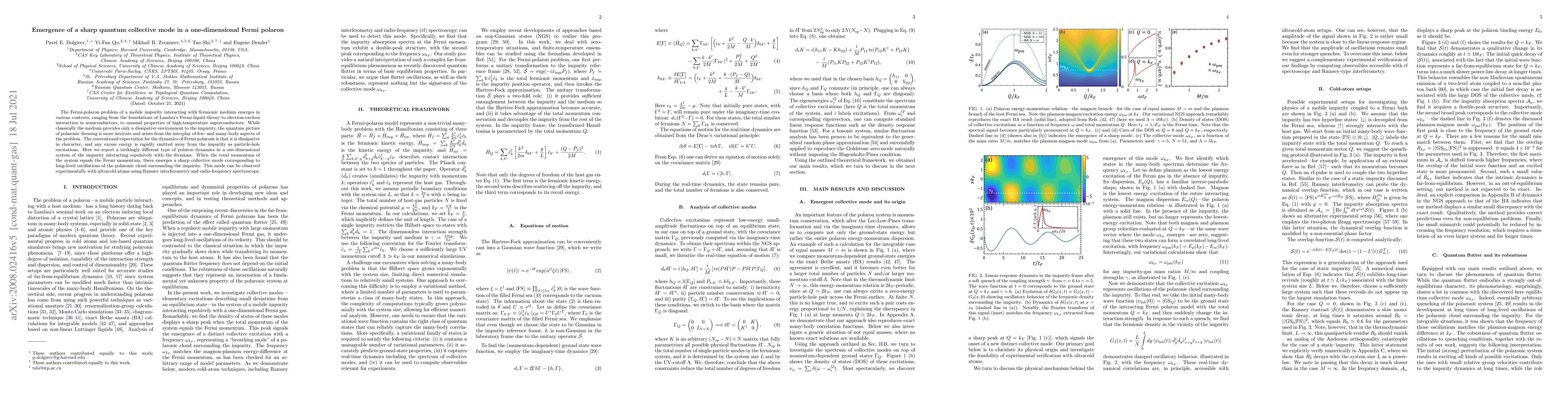 Thumbnail for Emergence of a sharp quantum collective mode in a one-dimensional Fermi
  polaron