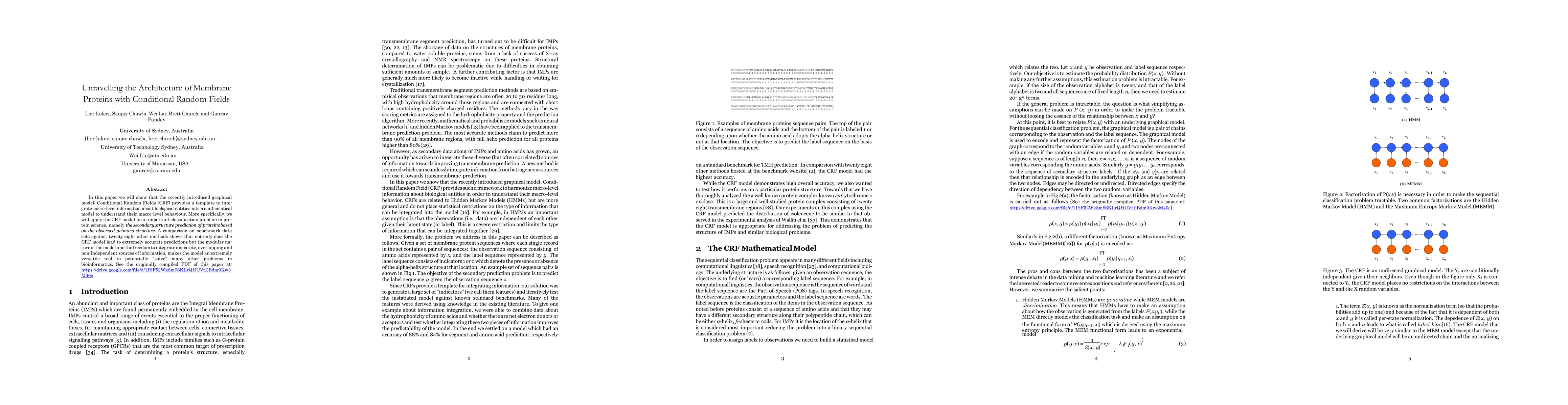 Thumbnail for Unravelling the Architecture of Membrane Proteins with Conditional
  Random Fields