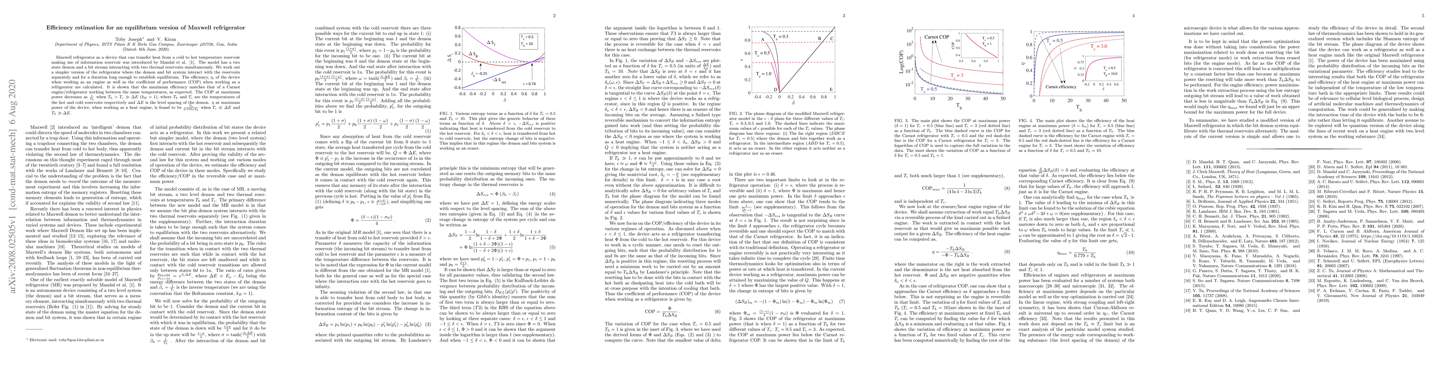 Thumbnail for Efficiency estimation for an equilibrium version of Maxwell refrigerator