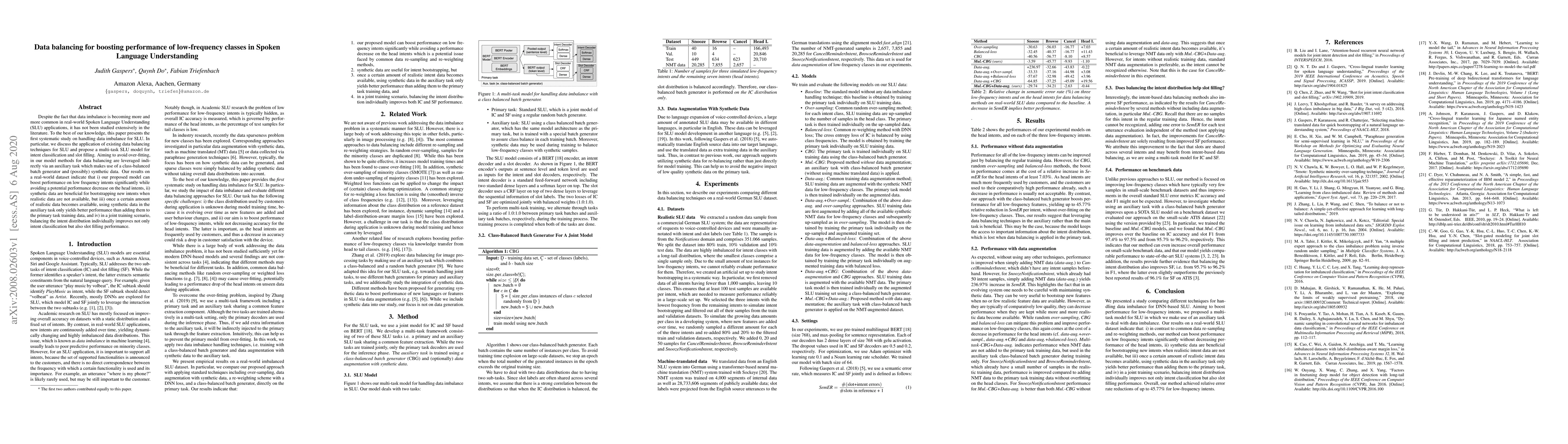 Thumbnail for Data balancing for boosting performance of low-frequency classes in
  Spoken Language Understanding
