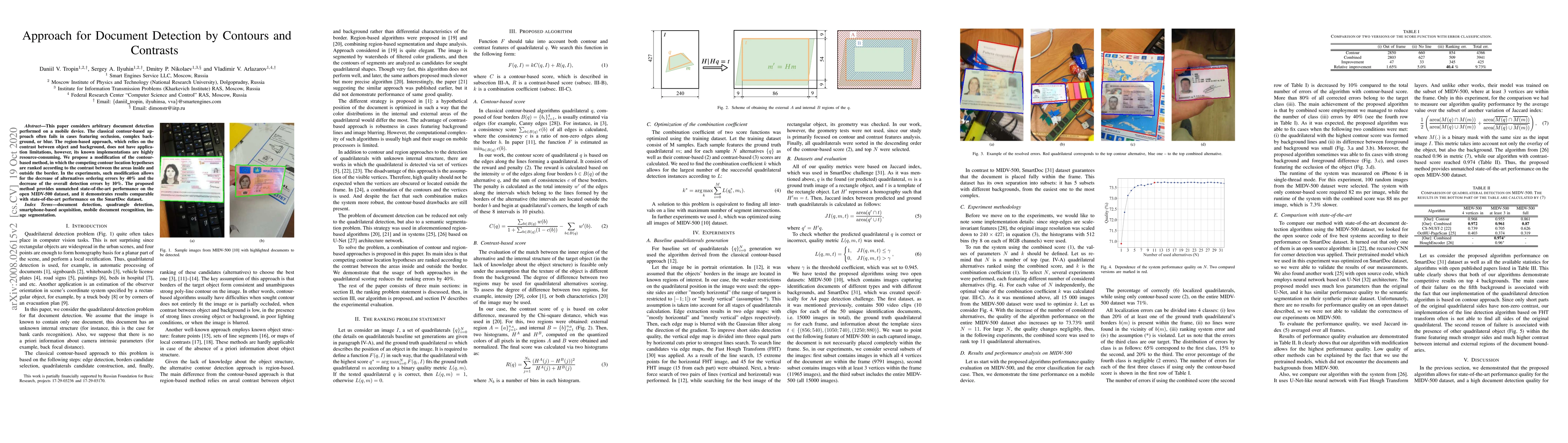 Thumbnail for Approach for Document Detection by Contours and Contrasts