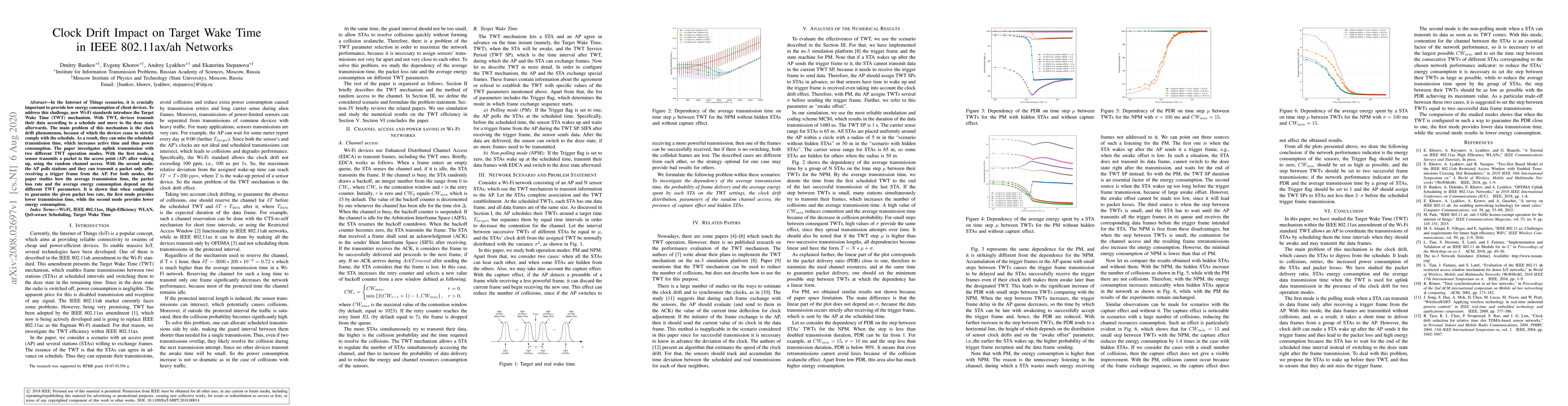 Thumbnail for Clock Drift Impact on Target Wake Time in IEEE 802.11ax/ah Networks